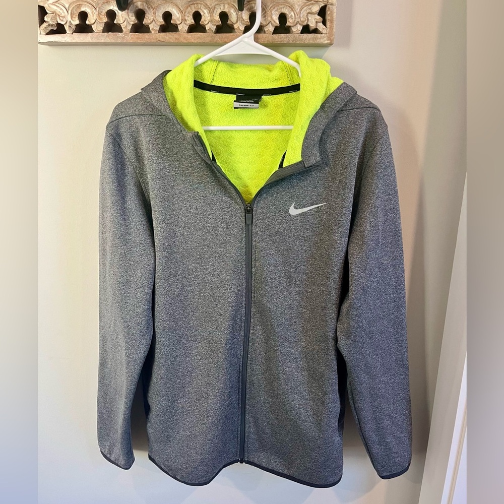 Nike Men's Golf Therma Fit Full-Zip Jacket Size Large Gray Fleece Lined
